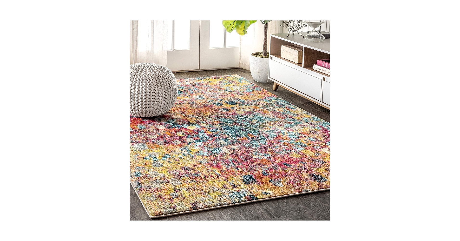 Amazon.com: JONATHAN Y Modern Abstract Multi/Yellow Indoor